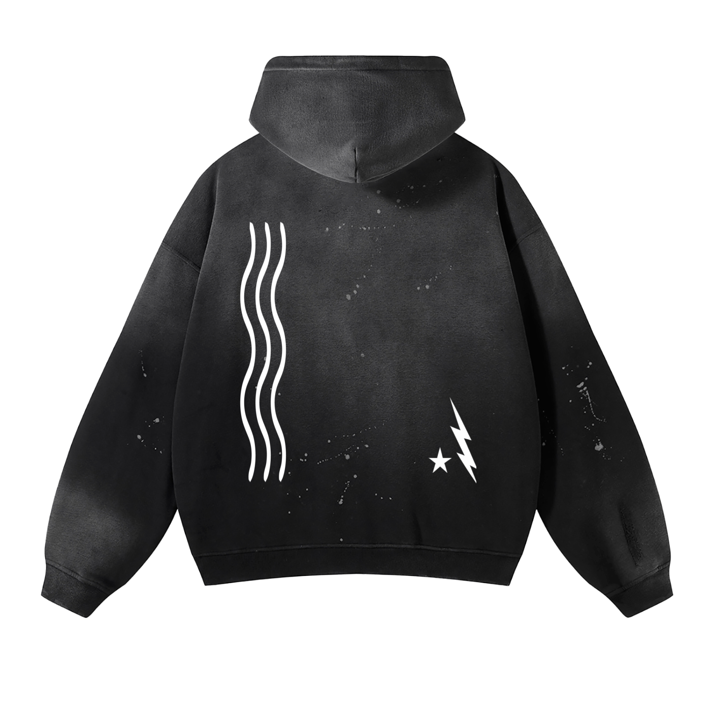 Vintage Washed Frayed Fleece Hoodie